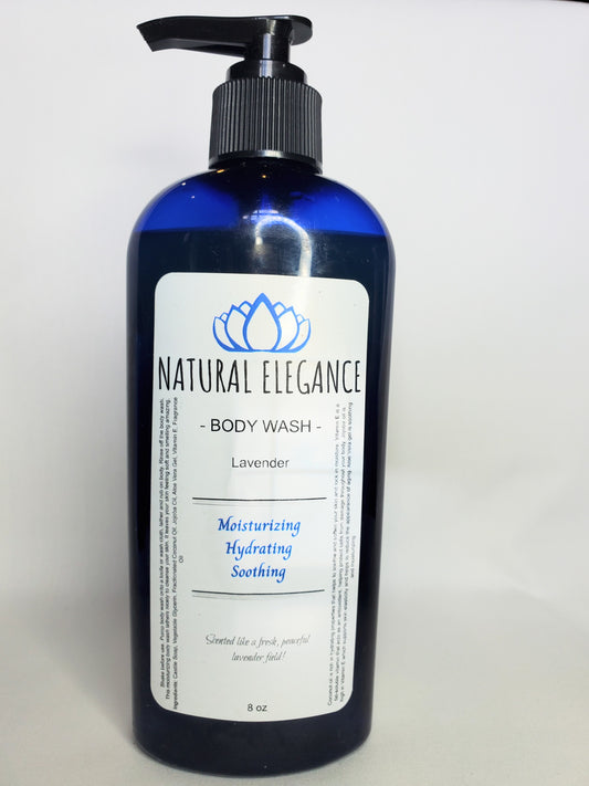 Natural Elegance Products Lavender hydrating moisturizing nourishing refreshing soothing gentle all natural handmade vegan best body wash