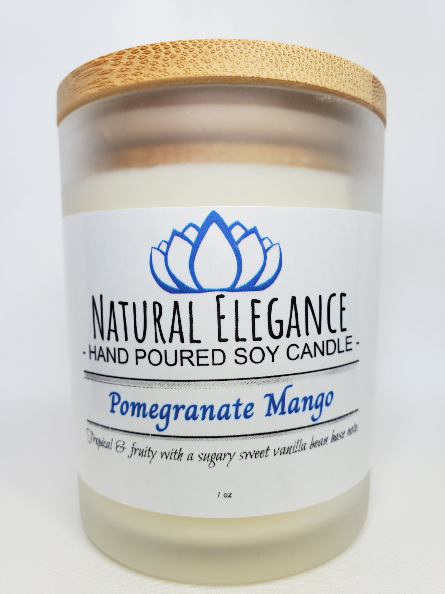 Natural Elegance Products Pomegranate Mango hand poured all natural handmade vegan soy wax scented candle aromatherapy